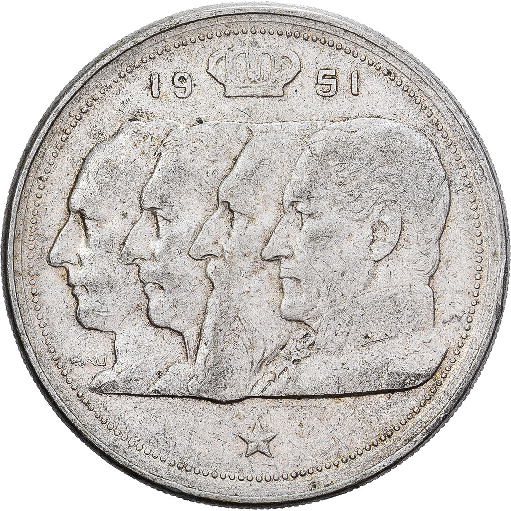 Belgia, Régence Prince Charles, 100 Francs, 100 Frank, 1951, Brussels, Srebro