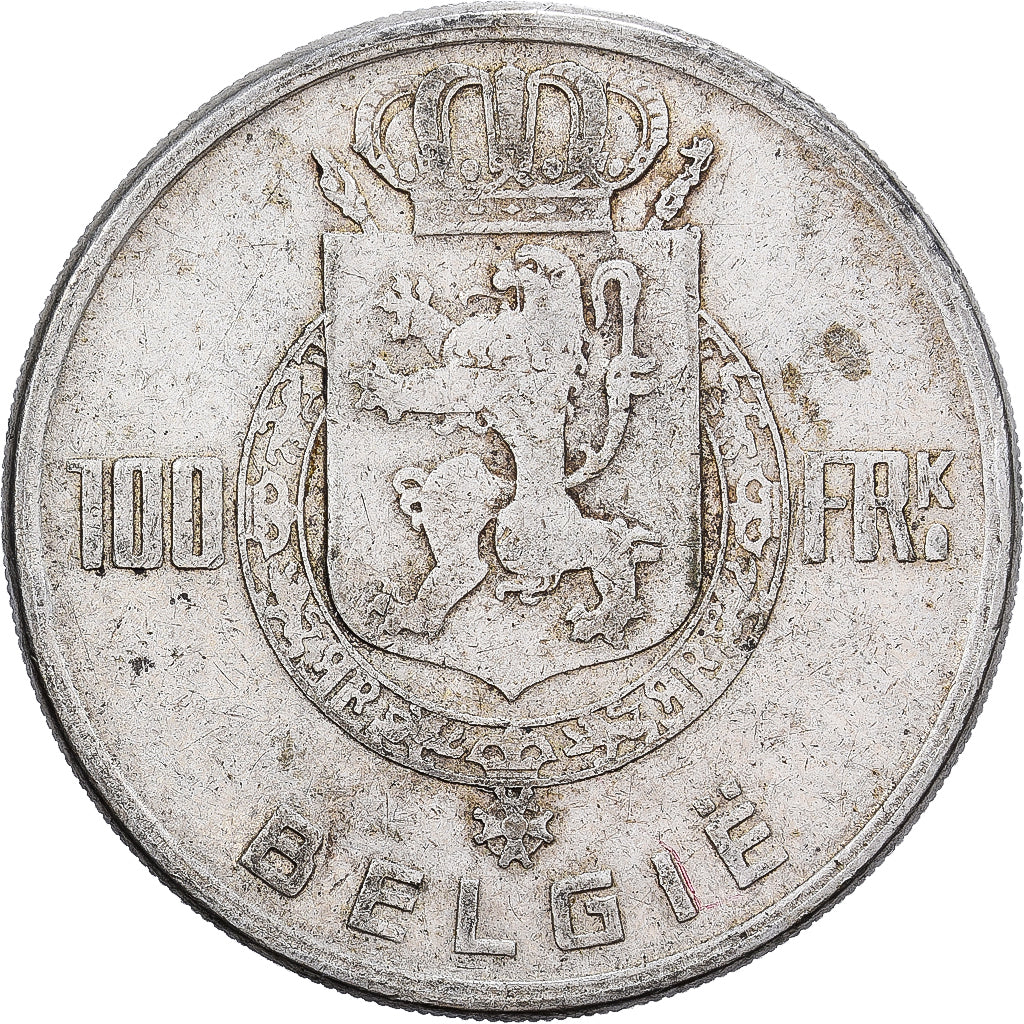 Belgia, Régence Prince Charles, 100 Francs, 100 Frank, 1951, Brussels, Srebro