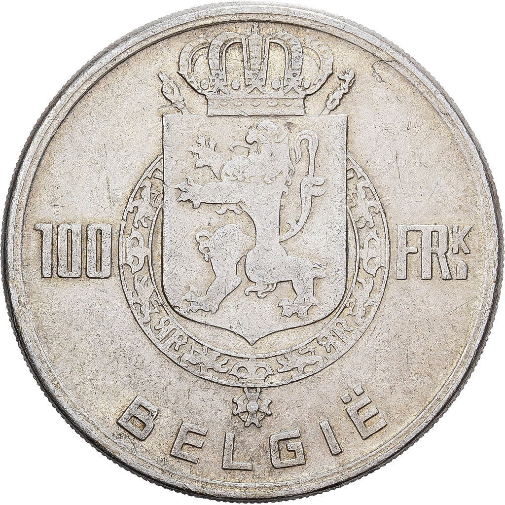 Belgium, Régence Prince Charles, 100 Francs, 100 Frank, 1951, Brussels, Silver