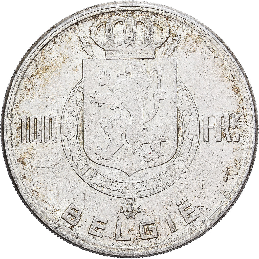 Belgium, Régence Prince Charles, 100 Francs, 100 Frank, 1951, Brussels, Silver
