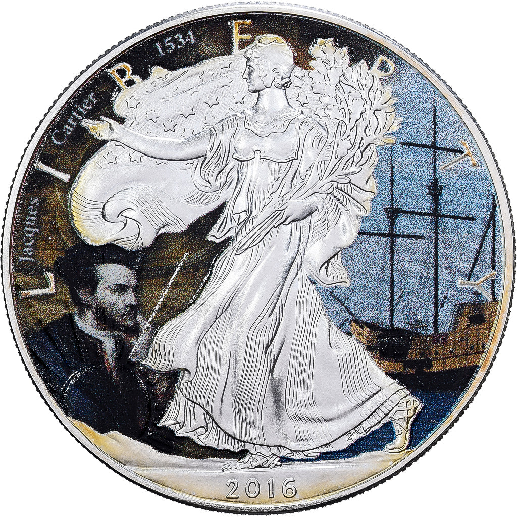 Verenigde Staten, 1 Dollar, 1 Oz, Silver Eagle, Jacques Cartier, 2016