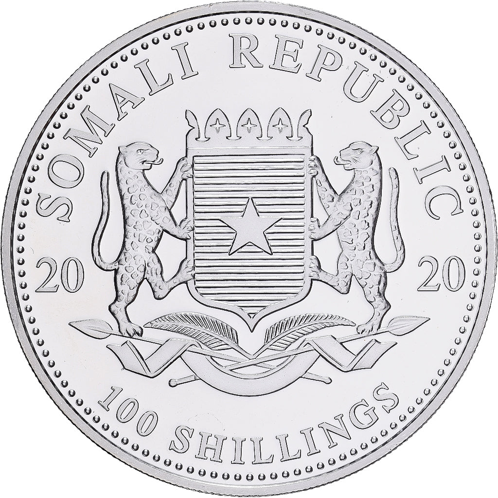 Somalia, 100 Shillings, Léopard, 2020, PP, Silber, STGL
