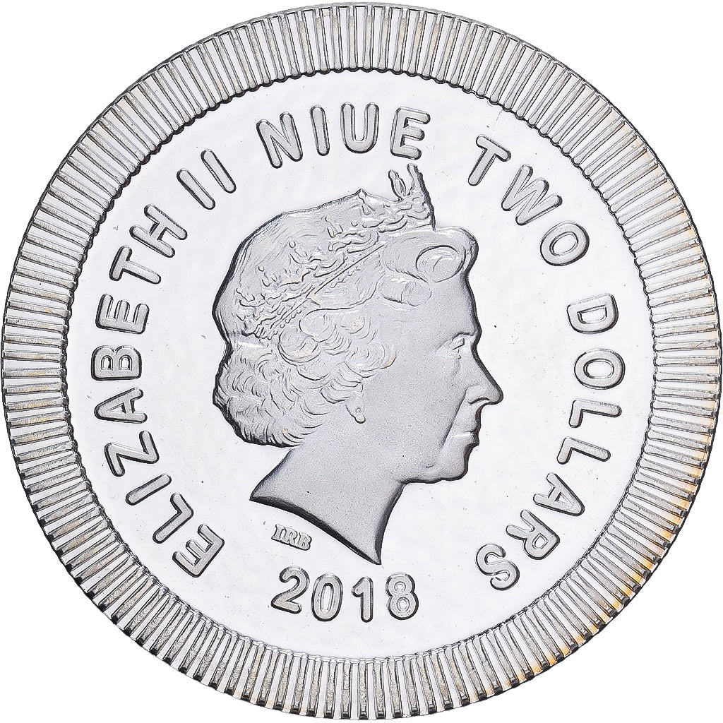 Niue, Elizabeth II, 2 dollars, 1 Oz, Chouette, 2018, Proof, Colorized, Silver