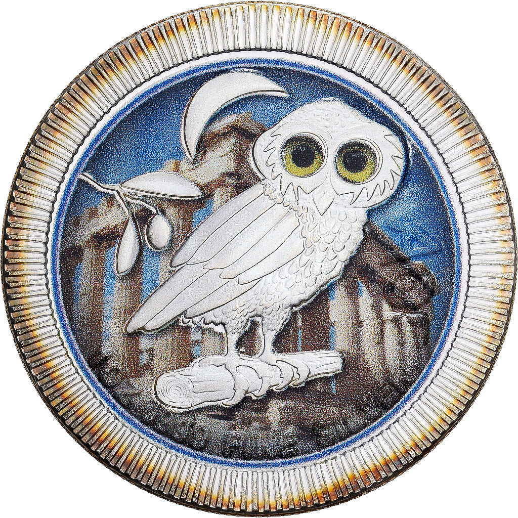 Niue, Elizabeth II, 2 dollars, 1 Oz, Chouette, 2018, Proof, Colorized, Silver