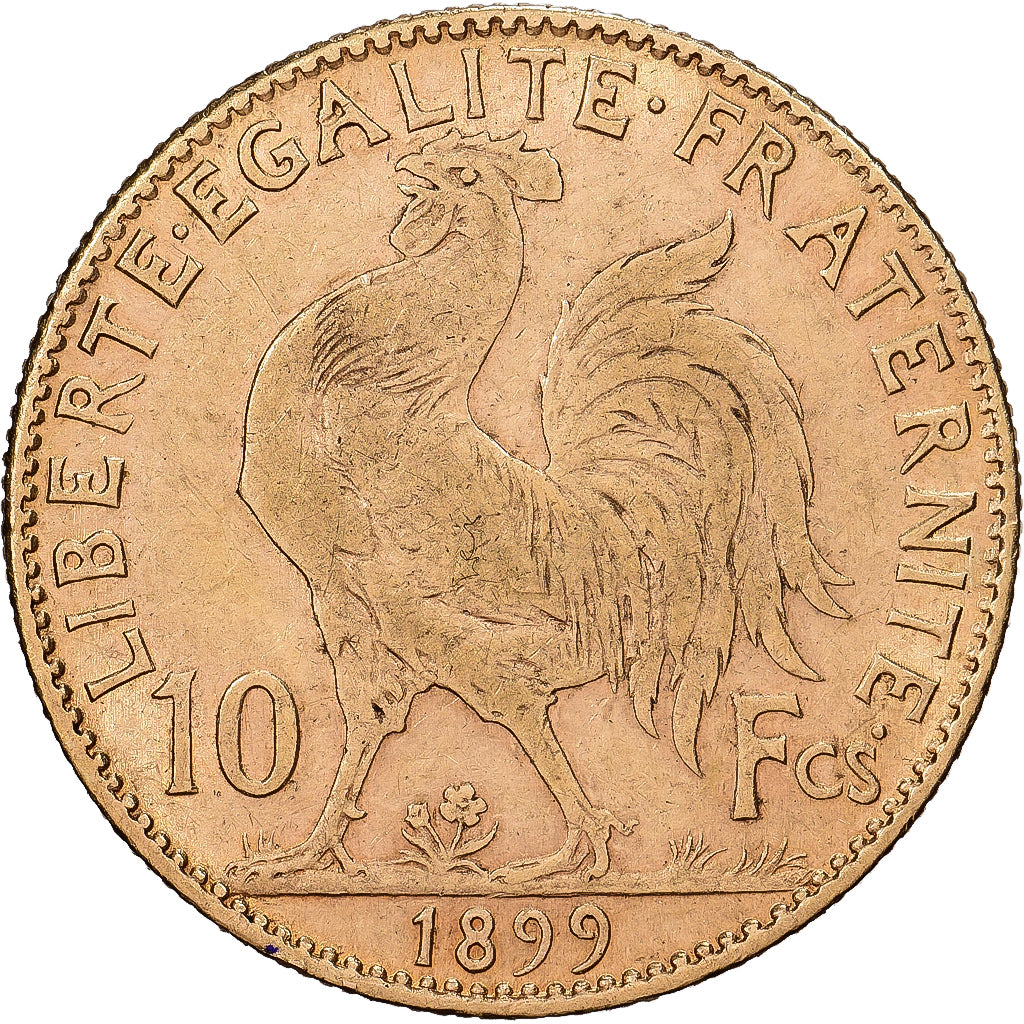 France, 10 Francs, Marianne, 1899, Paris, Gold, EF(40-45), Gadoury:1017, KM:846