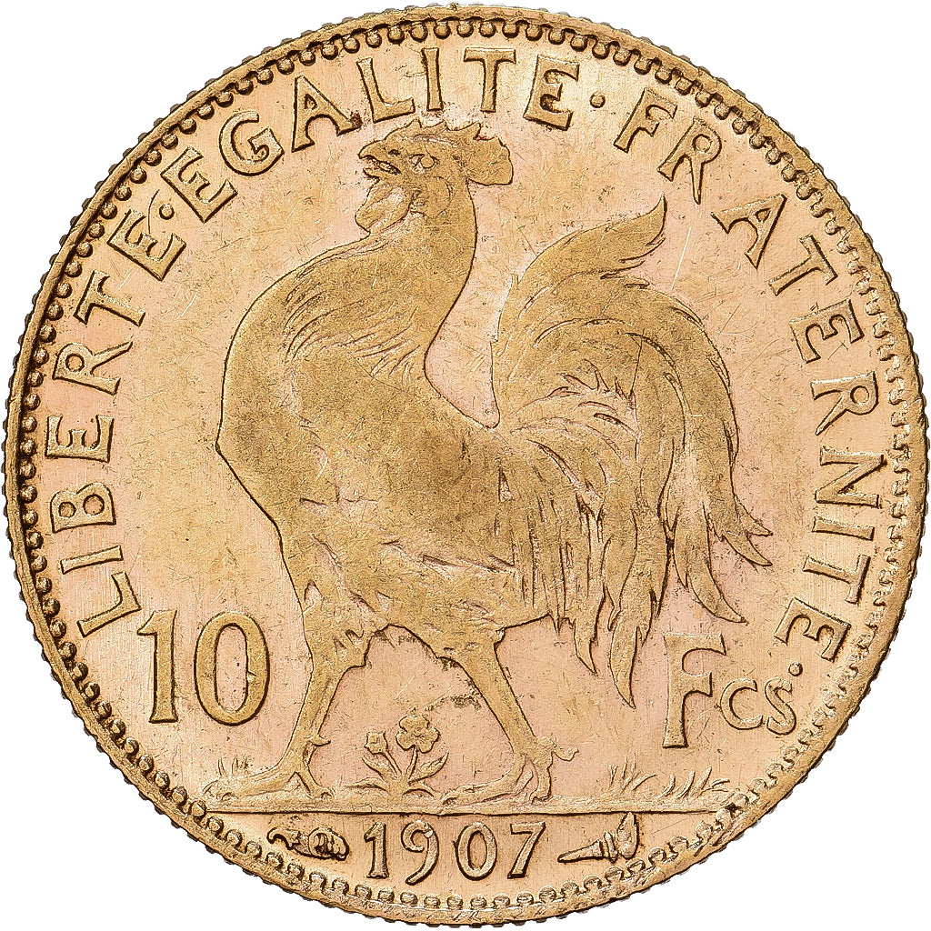 Frankreich, 10 Francs, Marianne, 1907, Paris, Gold, SS, Gadoury:1017, KM:846