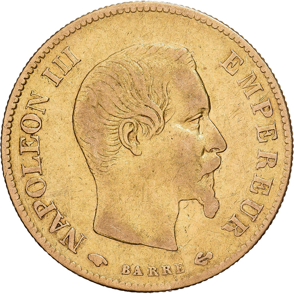 France, Napoleon III, 10 Francs, 1860, Paris, Main, Gold, VF(30-35)