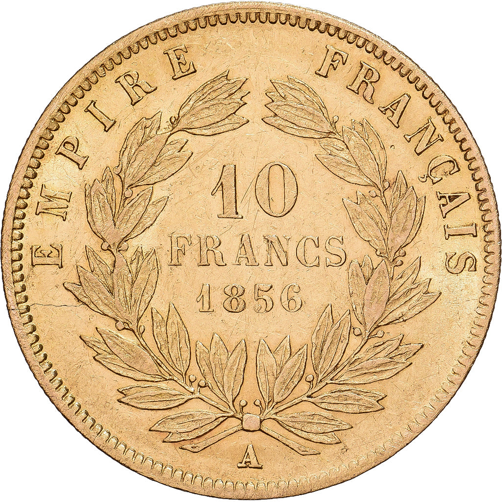 France, Napoleon III, 10 Francs, 1856, Paris, Gold, EF(40-45), Gadoury:1014