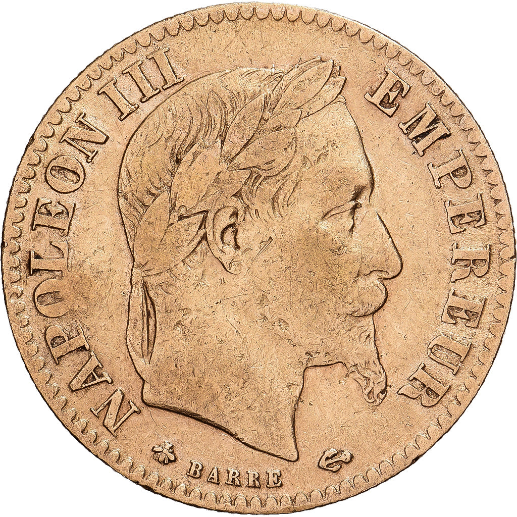 France, Napoleon III, 10 Francs, 1866, Paris, Gold, EF(40-45), Gadoury:1015