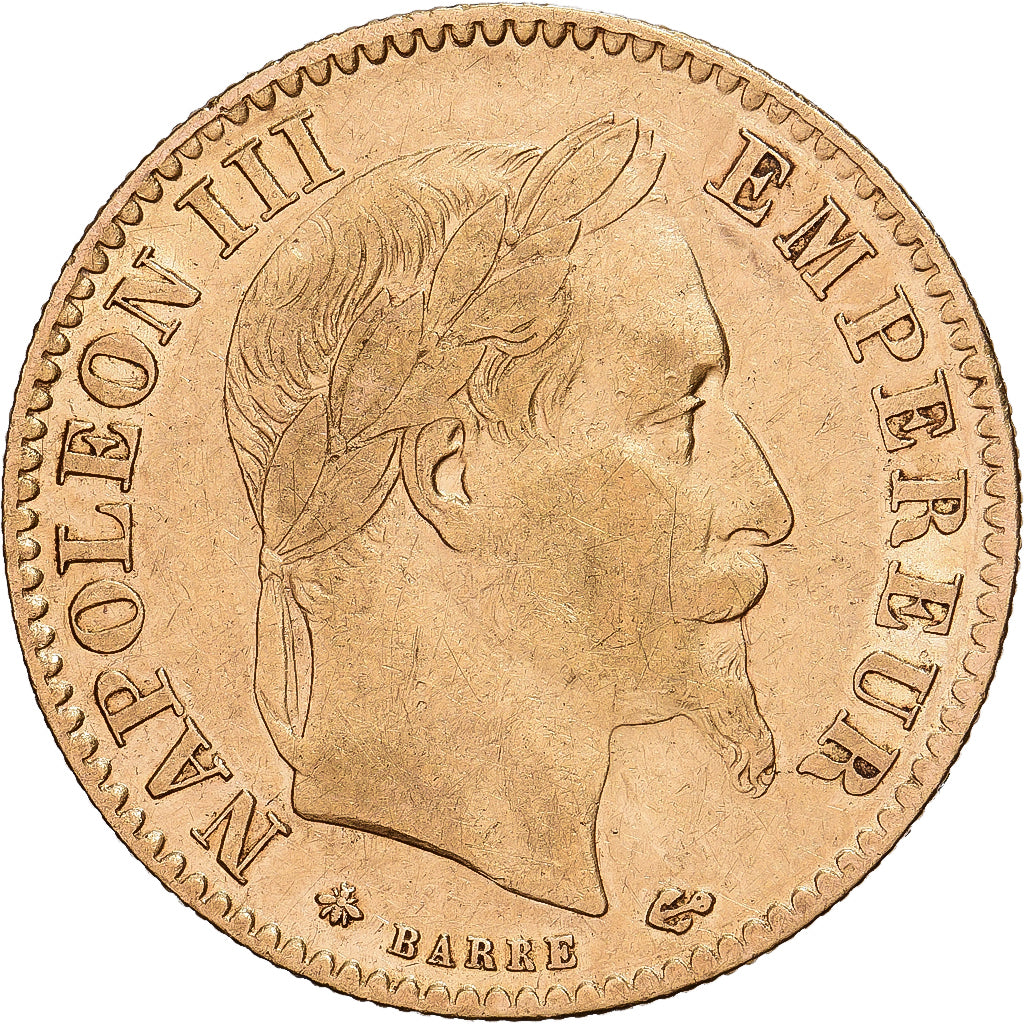France, Napoleon III, 10 Francs, 1865, Paris, Gold, EF(40-45), Gadoury:1015