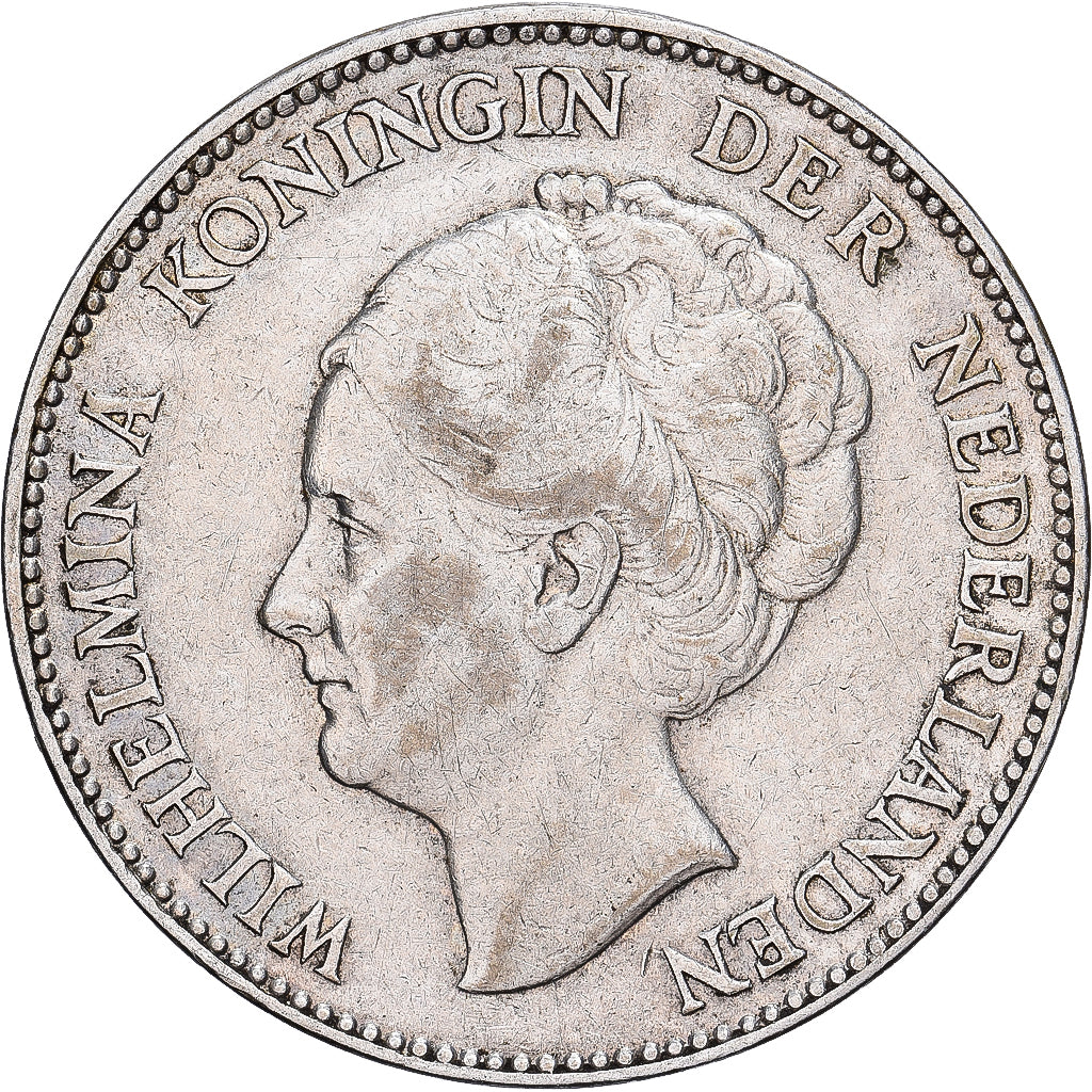 Países Bajos, Wilhelmina I, Gulden, 1931, Plata, MBC, KM:161.1