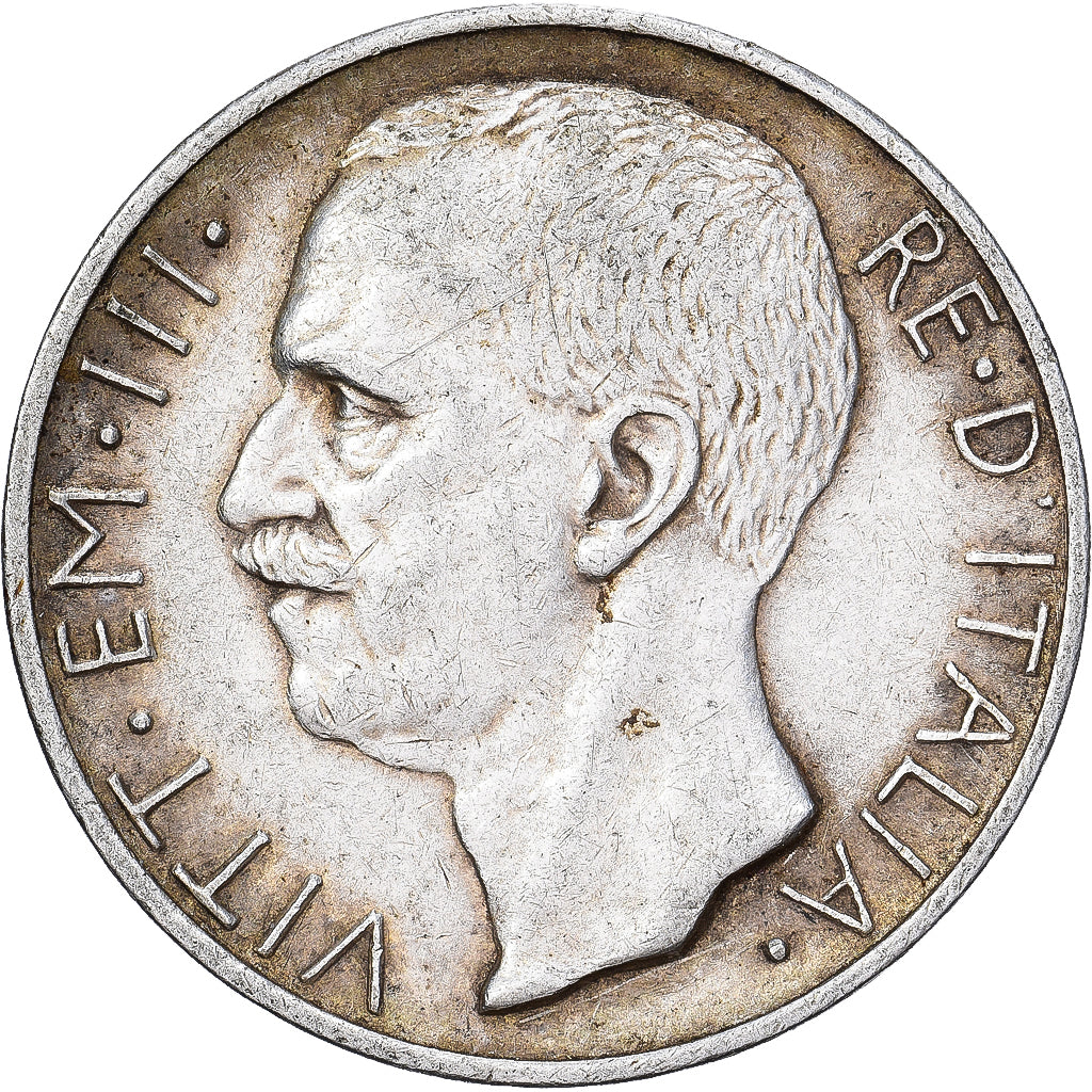Italia, Vittorio Emanuele III, 10 Lire, 1927, Rome, Plata, MBC, KM:68.1