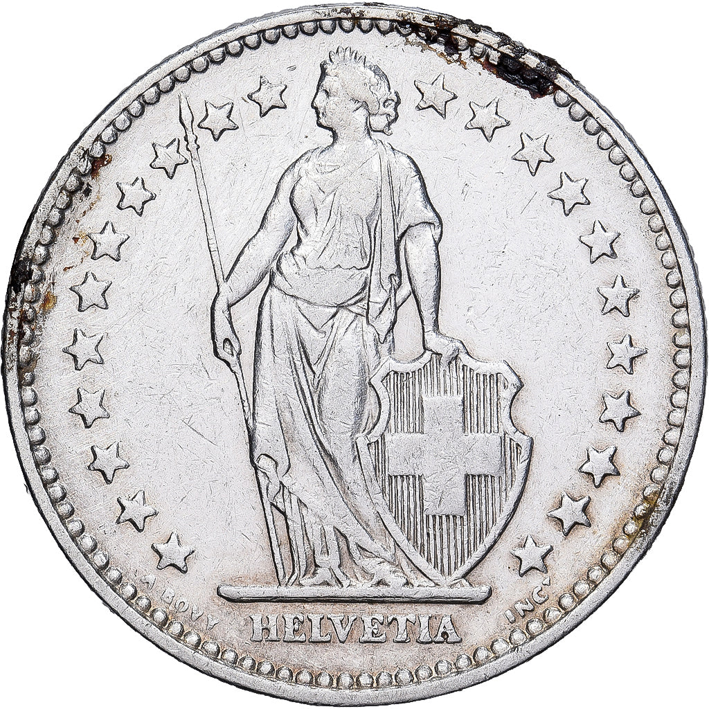 Szwajcaria, 2 Francs, 1912, Bern, Srebro, EF(40-45), KM:21