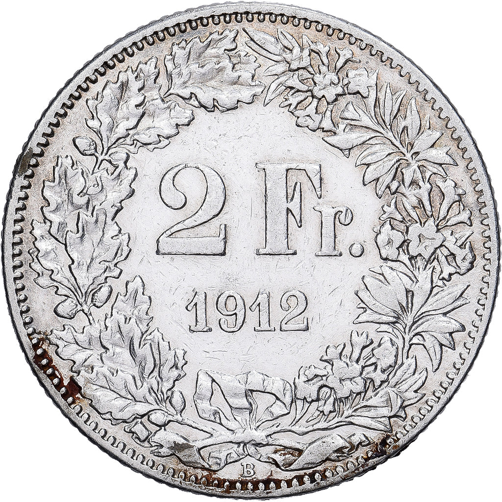 Szwajcaria, 2 Francs, 1912, Bern, Srebro, EF(40-45), KM:21