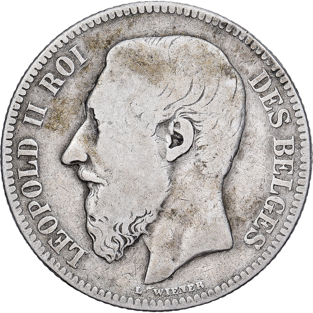 Belgia, Leopold II, 2 Francs, 2 Frank, 1867, Brussels, Srebro, VF(20-25)