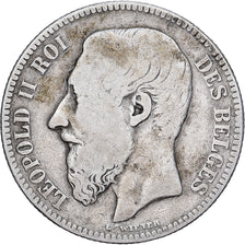 Belgia, Leopold II, 2 Francs, 2 Frank, 1867, Brussels, Srebro, VF(20-25)