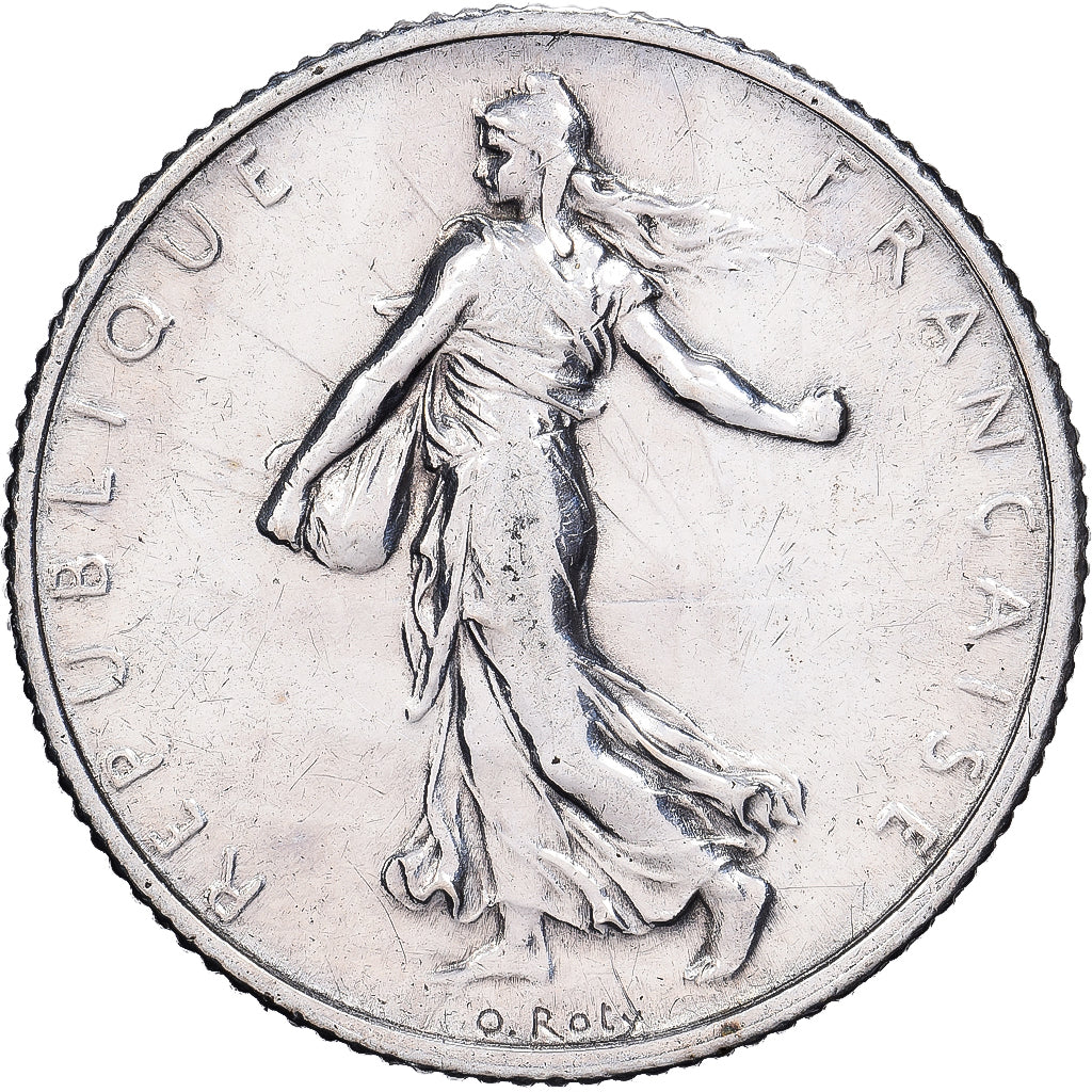 France, Franc, Semeuse, 1919, Paris, Silver, AU(55-58), Gadoury:467, KM:844.1