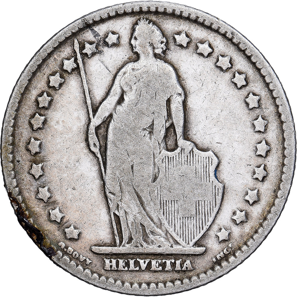 Suíça, Franc, 1898, Bern, Prata, VF(20-25), KM:24