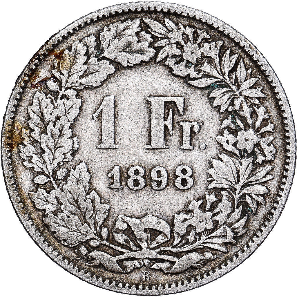 Suíça, Franc, 1898, Bern, Prata, VF(20-25), KM:24