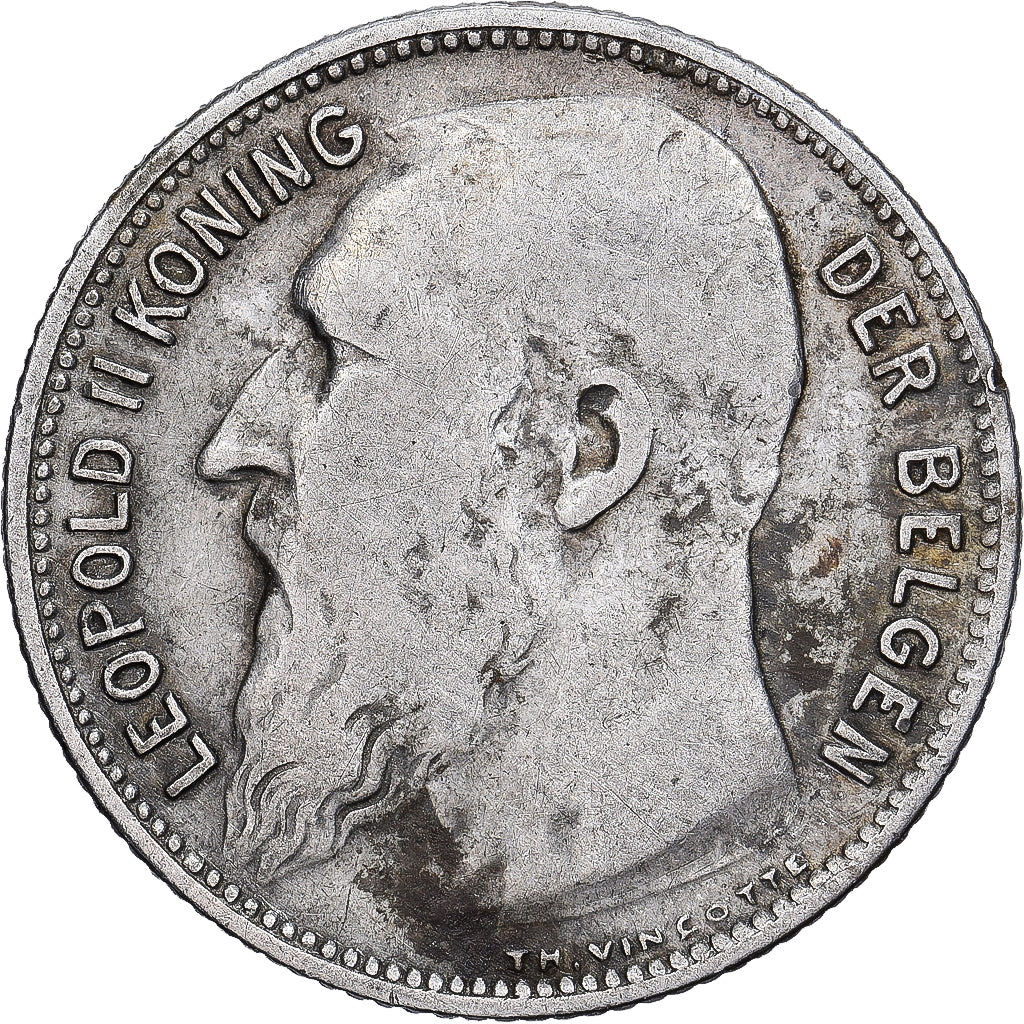 Belgia, Leopold II, Franc, 1904, Brussels, Srebro, VF(30-35), KM:57.1