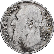 Belgia, Leopold II, Franc, 1904, Brussels, Srebro, VF(30-35), KM:57.1