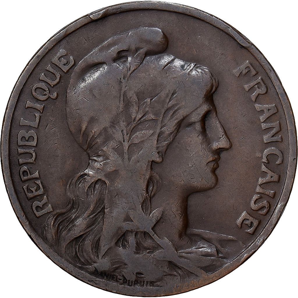 França, 10 Centimes, Dupuis, 1906, Paris, Bronze, EF(40-45), Gadoury:277