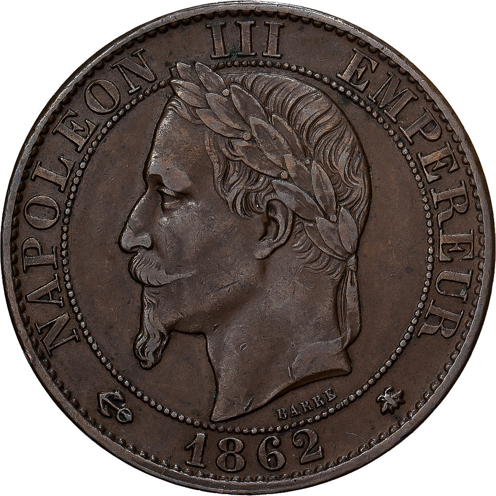 France, Napoléon III, 5 Centimes, 1862, Paris, Bronze, TTB+, Gadoury:155