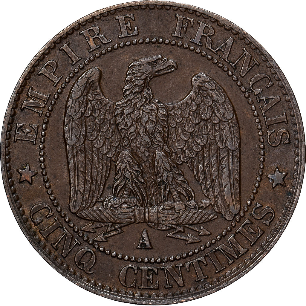 France, Napoléon III, 5 Centimes, 1862, Paris, Bronze, TTB+, Gadoury:155