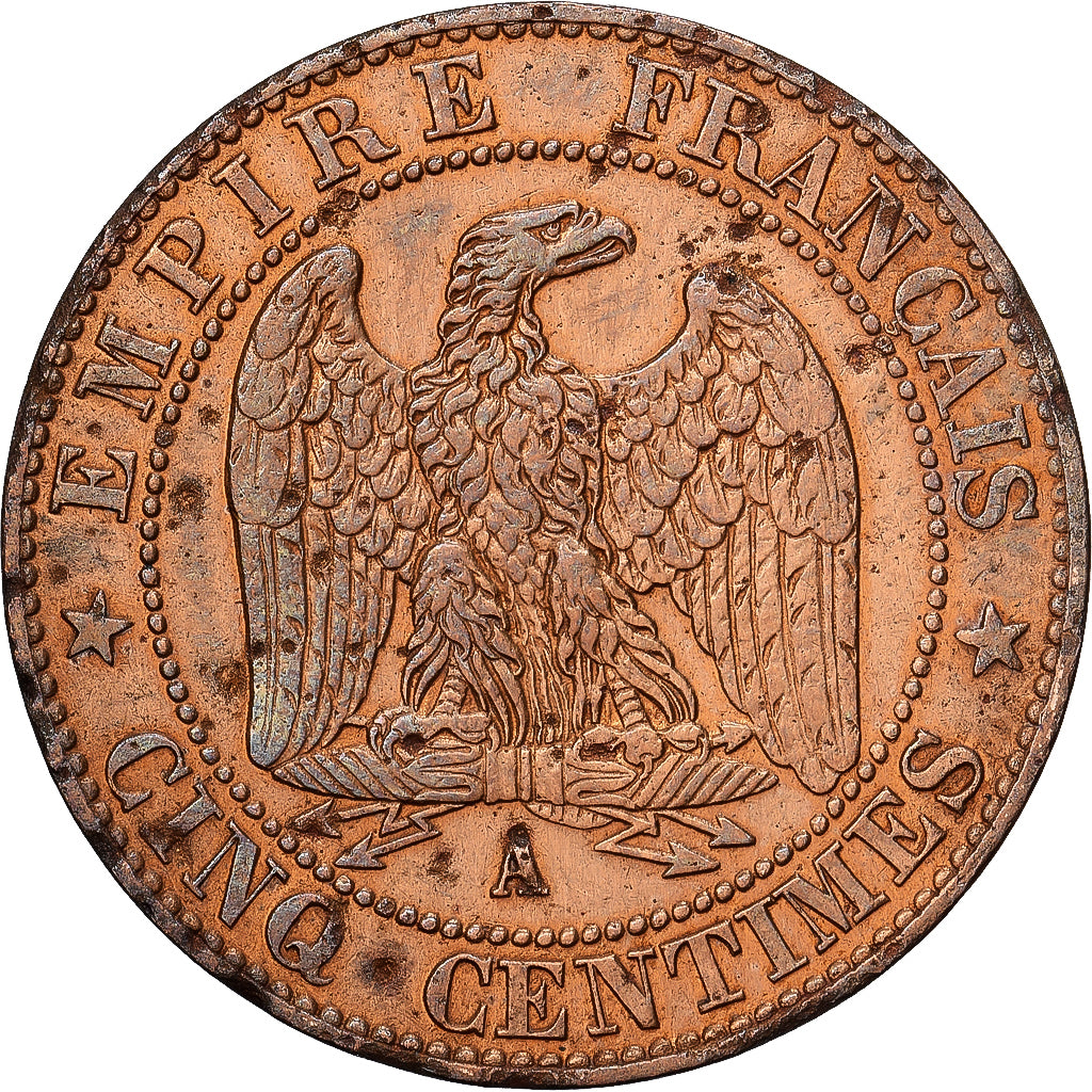 France, Napoléon III, 5 Centimes, 1854, Paris, Main, Bronze, TTB+, Gadoury:152