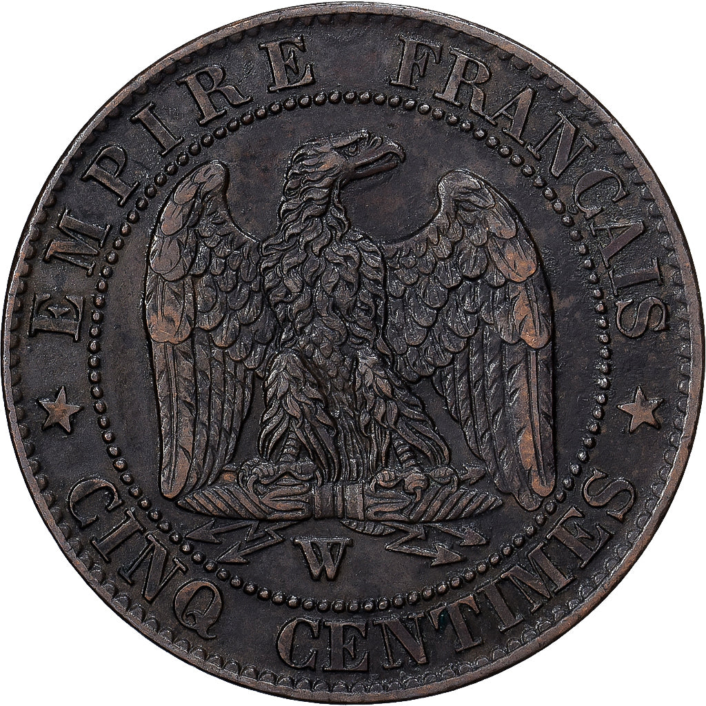 France, Napoléon III, 5 Centimes, 1854, Lille, Bronze, TTB+, Gadoury:152