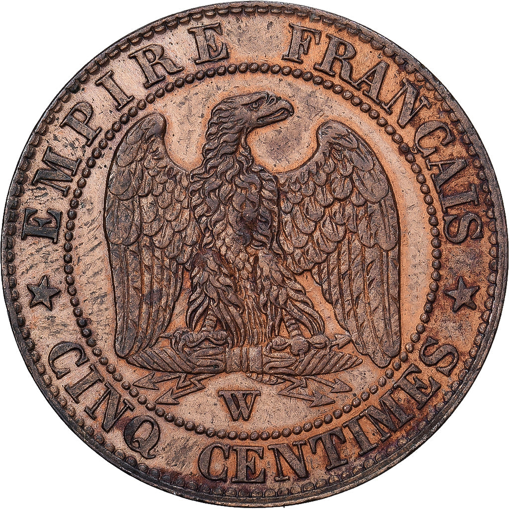 France, Napoléon III, 5 Centimes, 1854, Lille, Bronze, TTB+, Gadoury:152