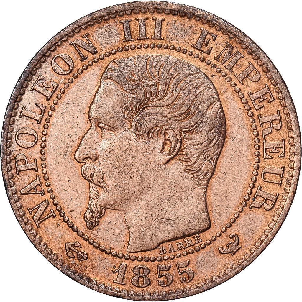 France, Napoléon III, 5 Centimes, 1855, Lille, Bronze, TTB+, Gadoury:152