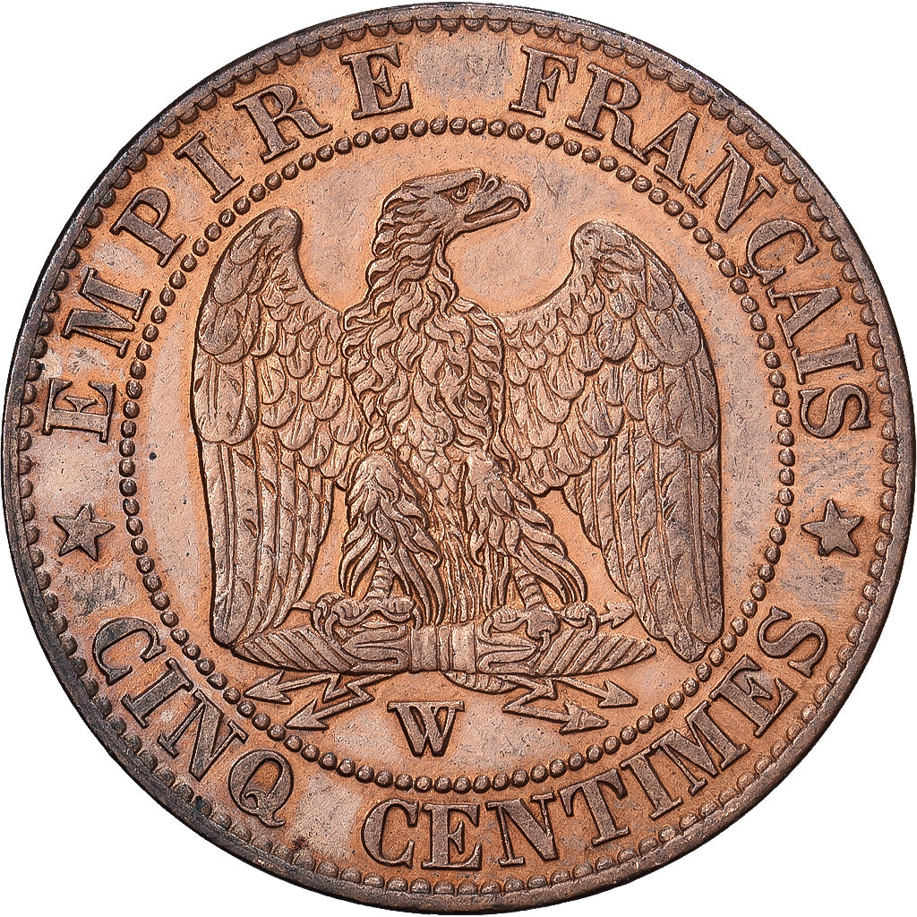 France, Napoléon III, 5 Centimes, 1855, Lille, Bronze, TTB+, Gadoury:152
