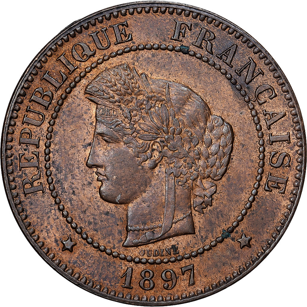 France, 5 Centimes, Cérès, 1897, Paris, Torche, Bronze, SUP, Gadoury:157a