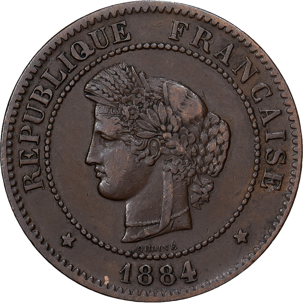 France, 5 Centimes, Cérès, 1884, Paris, Bronze, TTB, Gadoury:157a, KM:821.1
