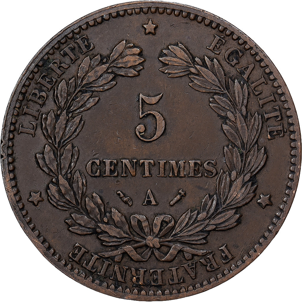 France, 5 Centimes, Cérès, 1884, Paris, Bronze, TTB, Gadoury:157a, KM:821.1