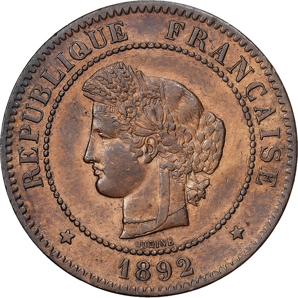 France, 5 Centimes, Cérès, 1892, Paris, Bronze, SUP, Gadoury:157a, KM:821.1