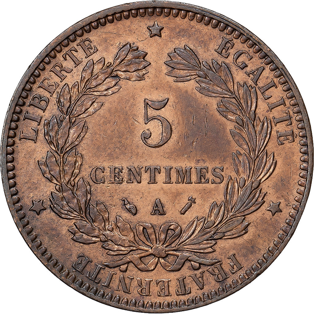 France, 5 Centimes, Cérès, 1892, Paris, Bronze, SUP, Gadoury:157a, KM:821.1