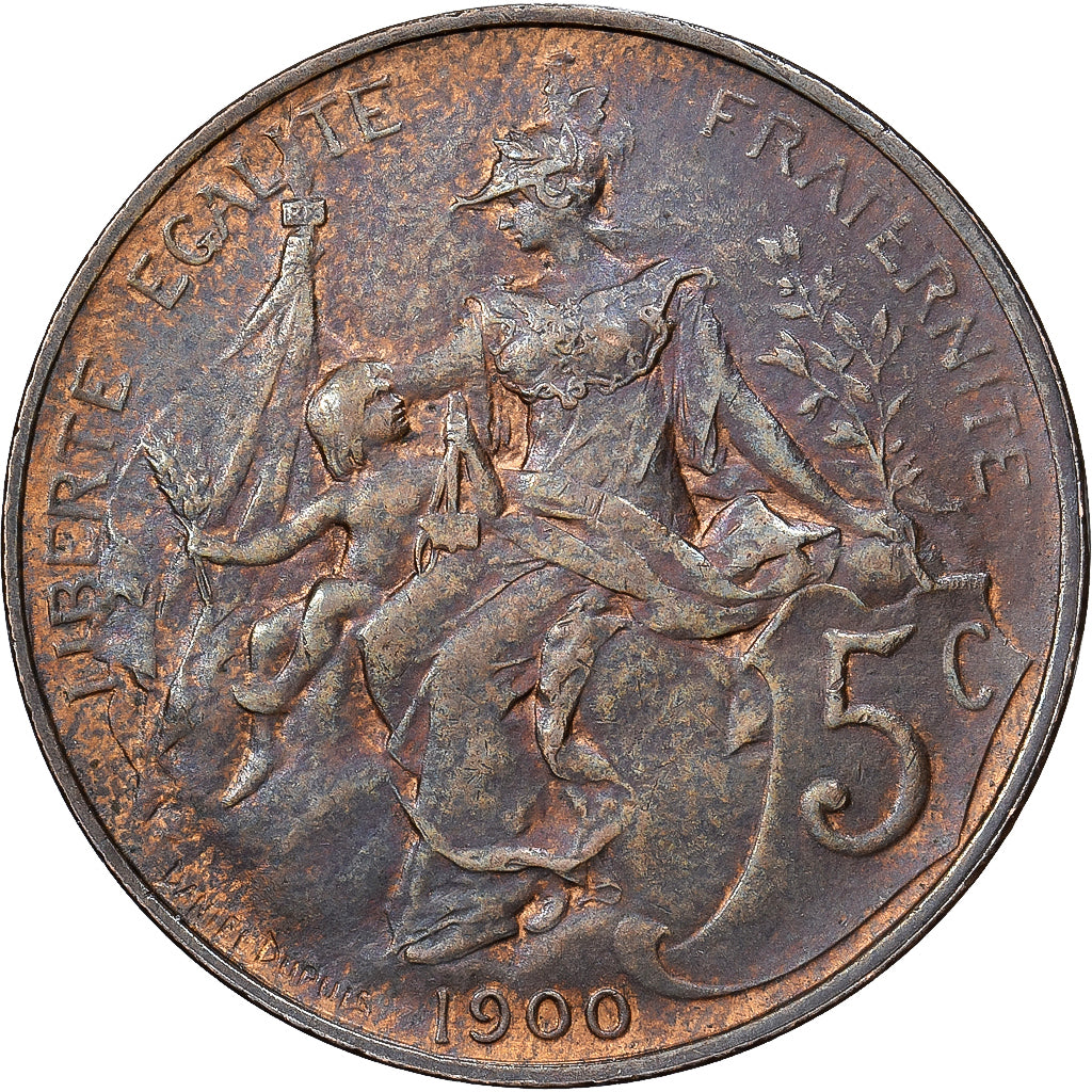 France, 5 Centimes, Dupuis, 1900, Paris, Bronze, SUP, Gadoury:165, KM:842