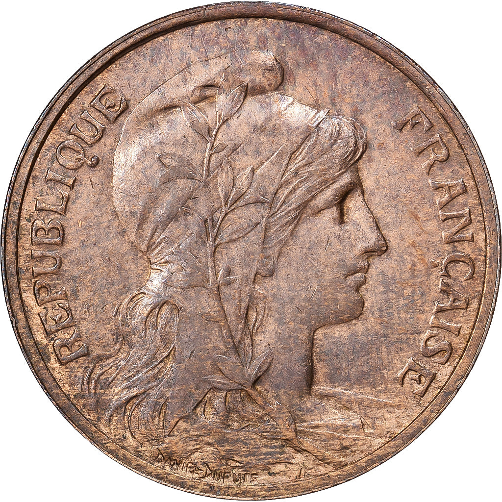 Frankreich, 5 Centimes, Dupuis, 1909, Paris, Bronze, VZ, Gadoury:165, KM:842