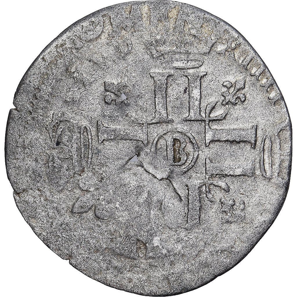 France, Louis XIV, Quinzain aux 8 L, Sol de 15 deniers ou quinzain, Rouen