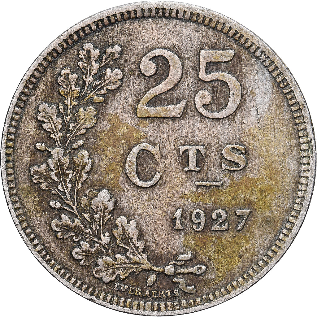Luksemburg, Charlotte, 25 Centimes, 1927, Miedź-Nikiel, EF(40-45), KM:37
