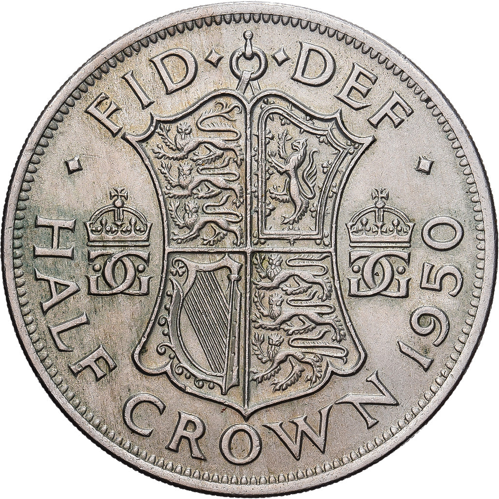 Great Britain, George VI, 1/2 Crown, 1950, Copper-nickel, AU(50-53), KM:879