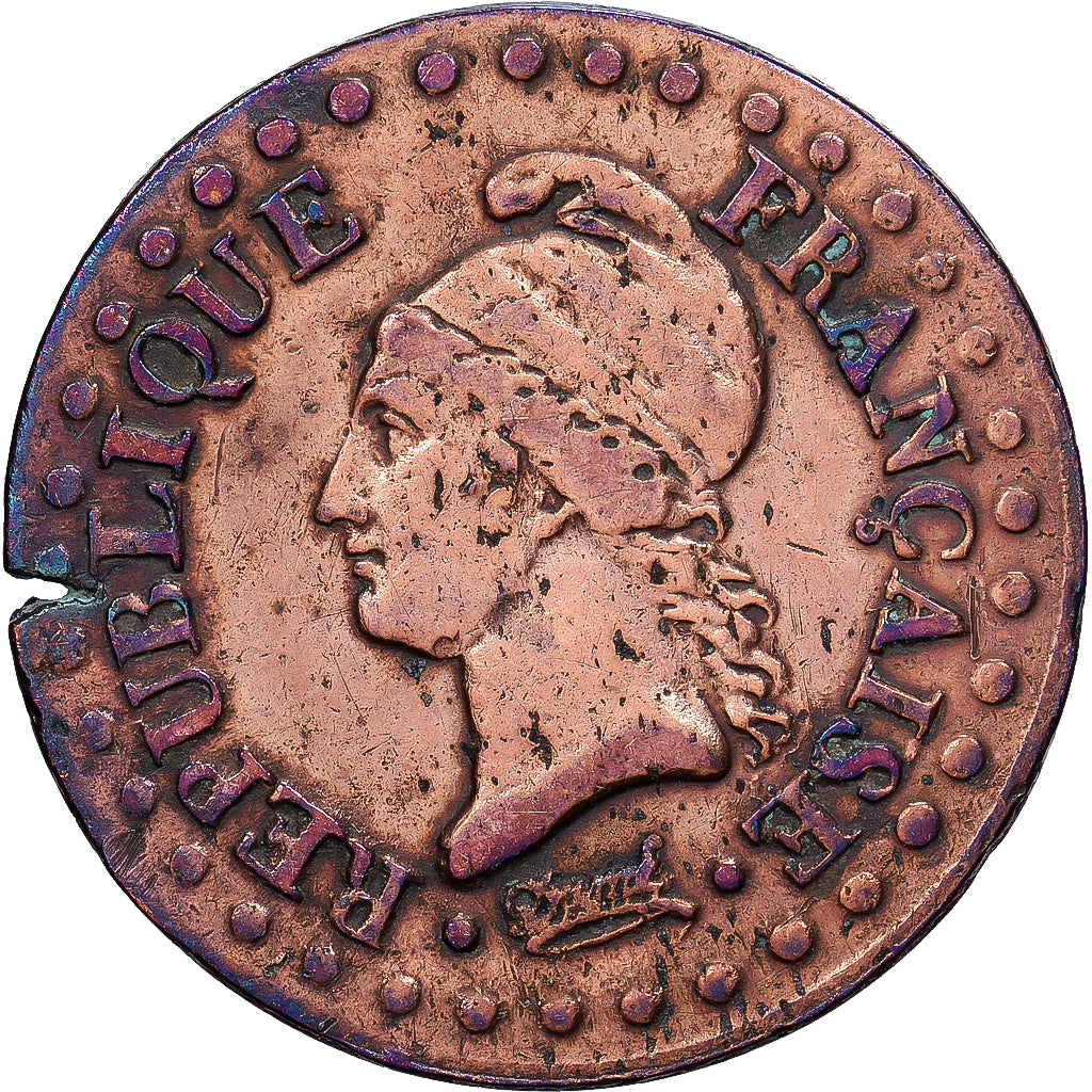 France, Centime, Dupré, An 6 (1798), Paris, Bronze, VF(30-35), Gadoury:76