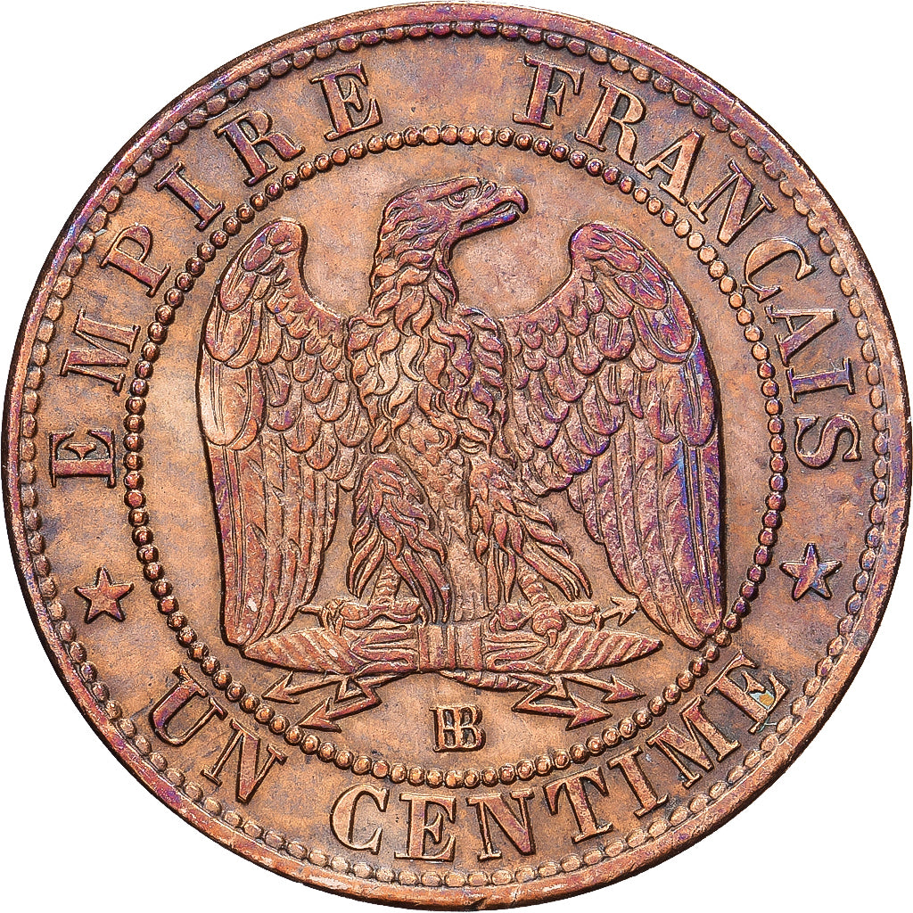 França, Napoleon III, Centime, 1862, Strasbourg, Bronze, AU(50-53), Gadoury:87