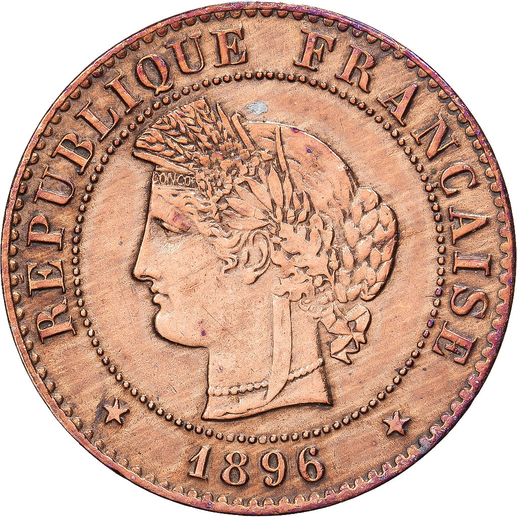 França, Centime, Cérès, 1896, Paris, Bronze, AU(55-58), Gadoury:88, KM:826.1