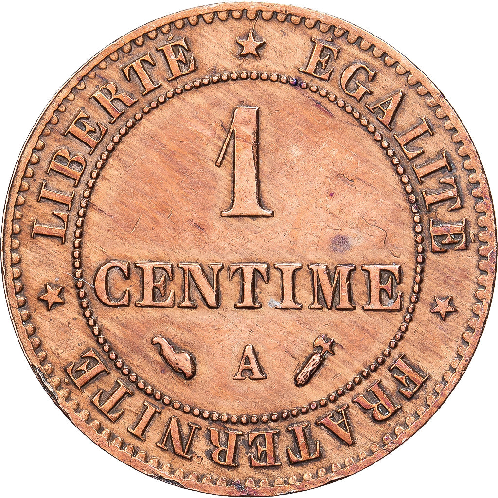 França, Centime, Cérès, 1896, Paris, Bronze, AU(55-58), Gadoury:88, KM:826.1