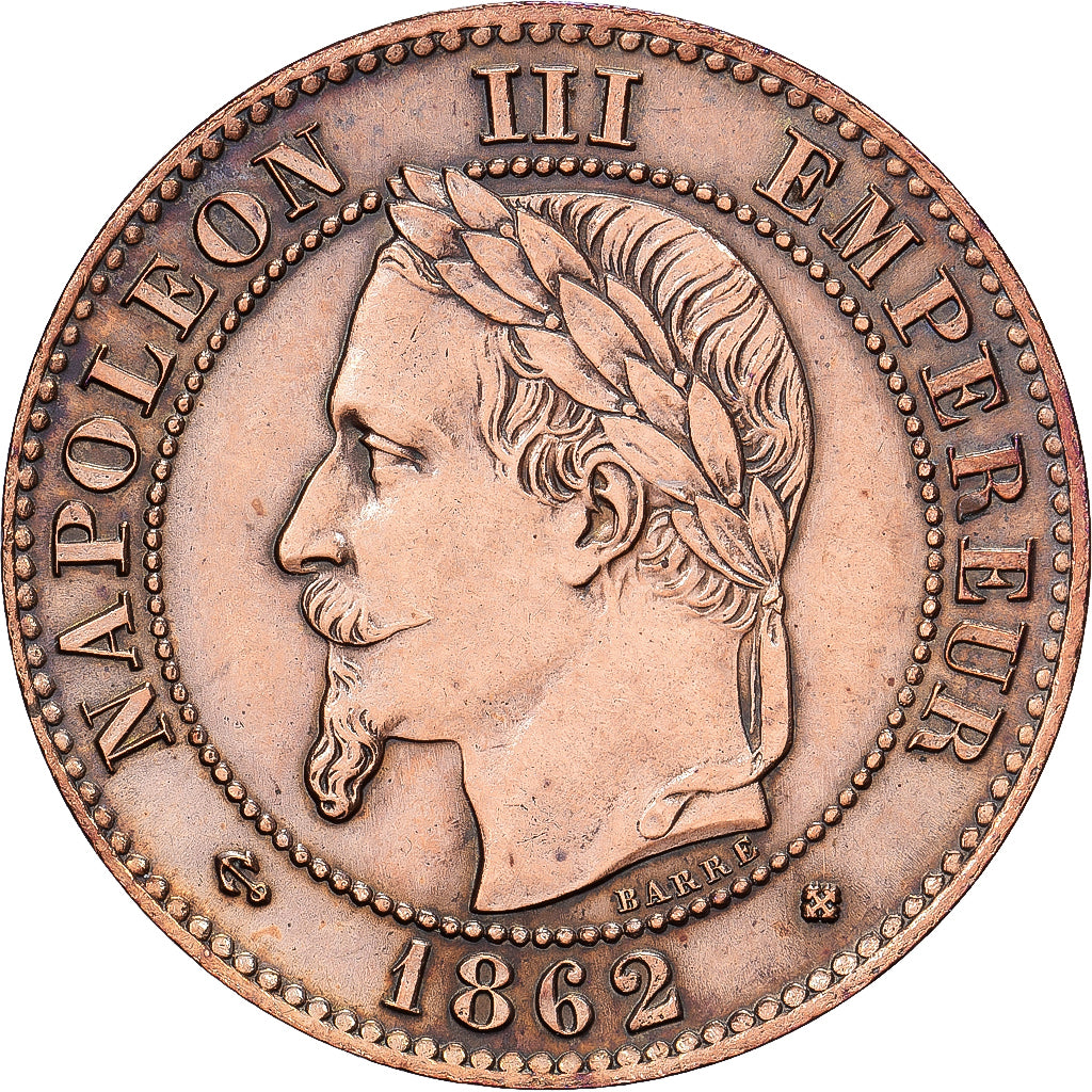 France, Napoleon III, 2 Centimes, 1862, Strasbourg, Bronze, EF(40-45)