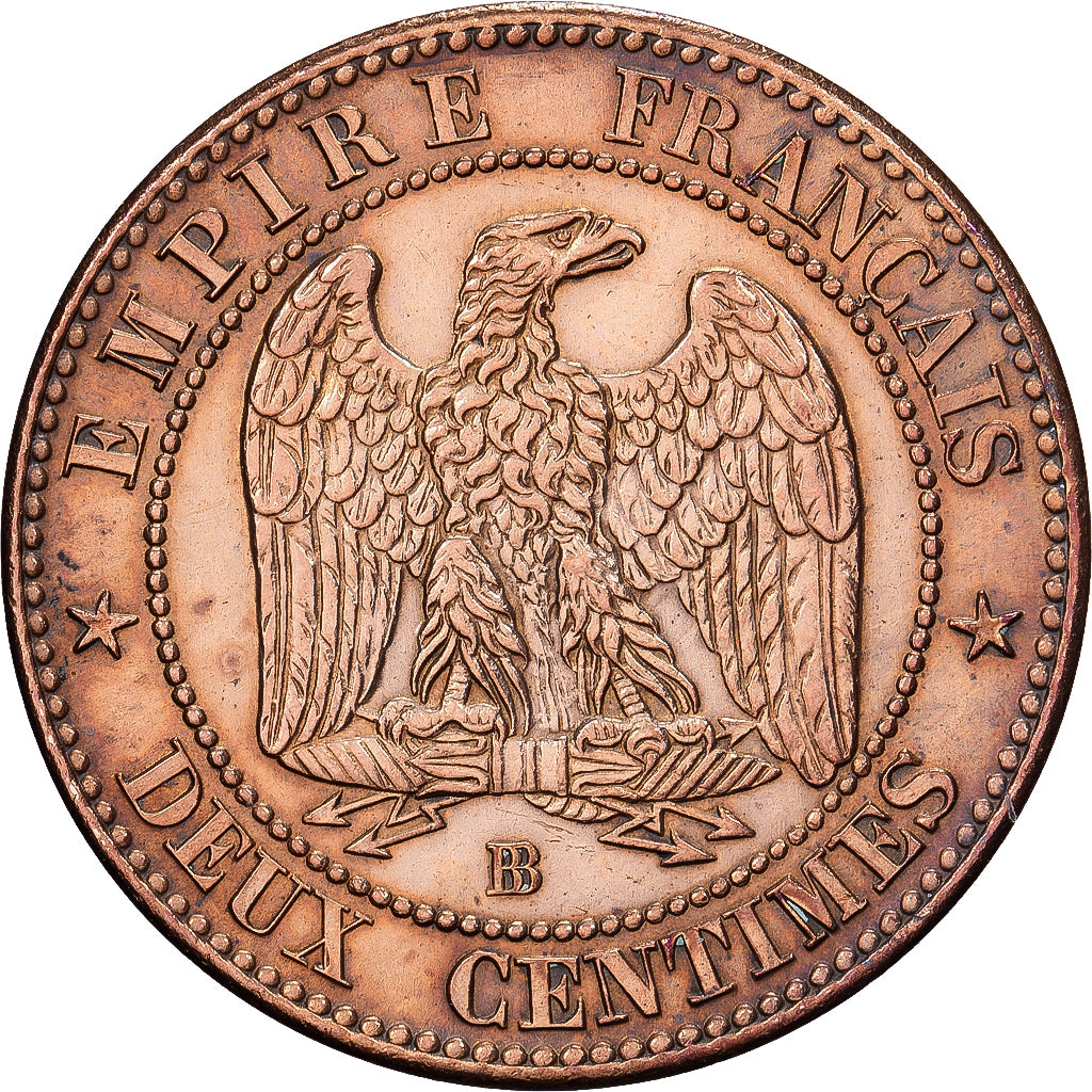 France, Napoleon III, 2 Centimes, 1862, Strasbourg, Bronze, EF(40-45)