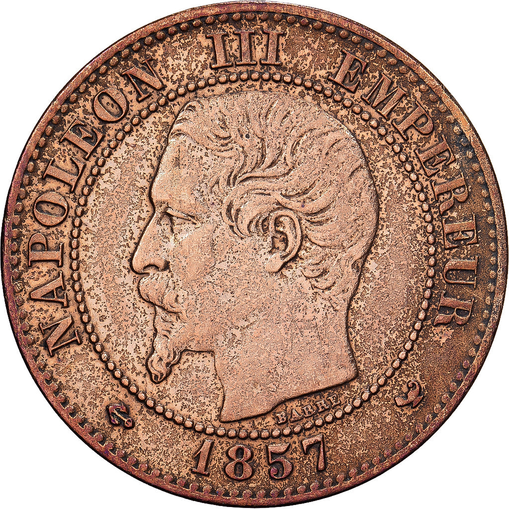 France, Napoleon III, 2 Centimes, 1857, Lille, Bronze, EF(40-45), Gadoury:103